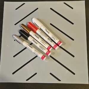 Sharpie Oil Pens and Wall Stencil